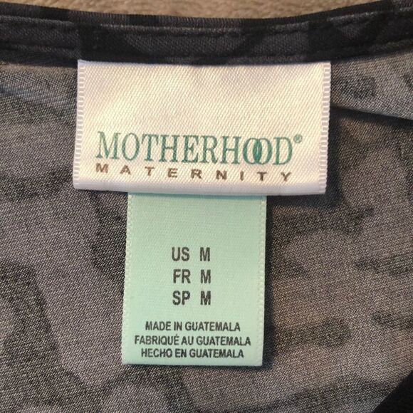 Motherhood Maternity M Jersey V-Neck Pleated Tie Back Long Sl MIDI Dress - Picture 9 of 12